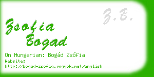 zsofia bogad business card